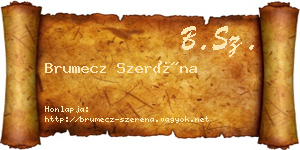 Brumecz Szeréna névjegykártya